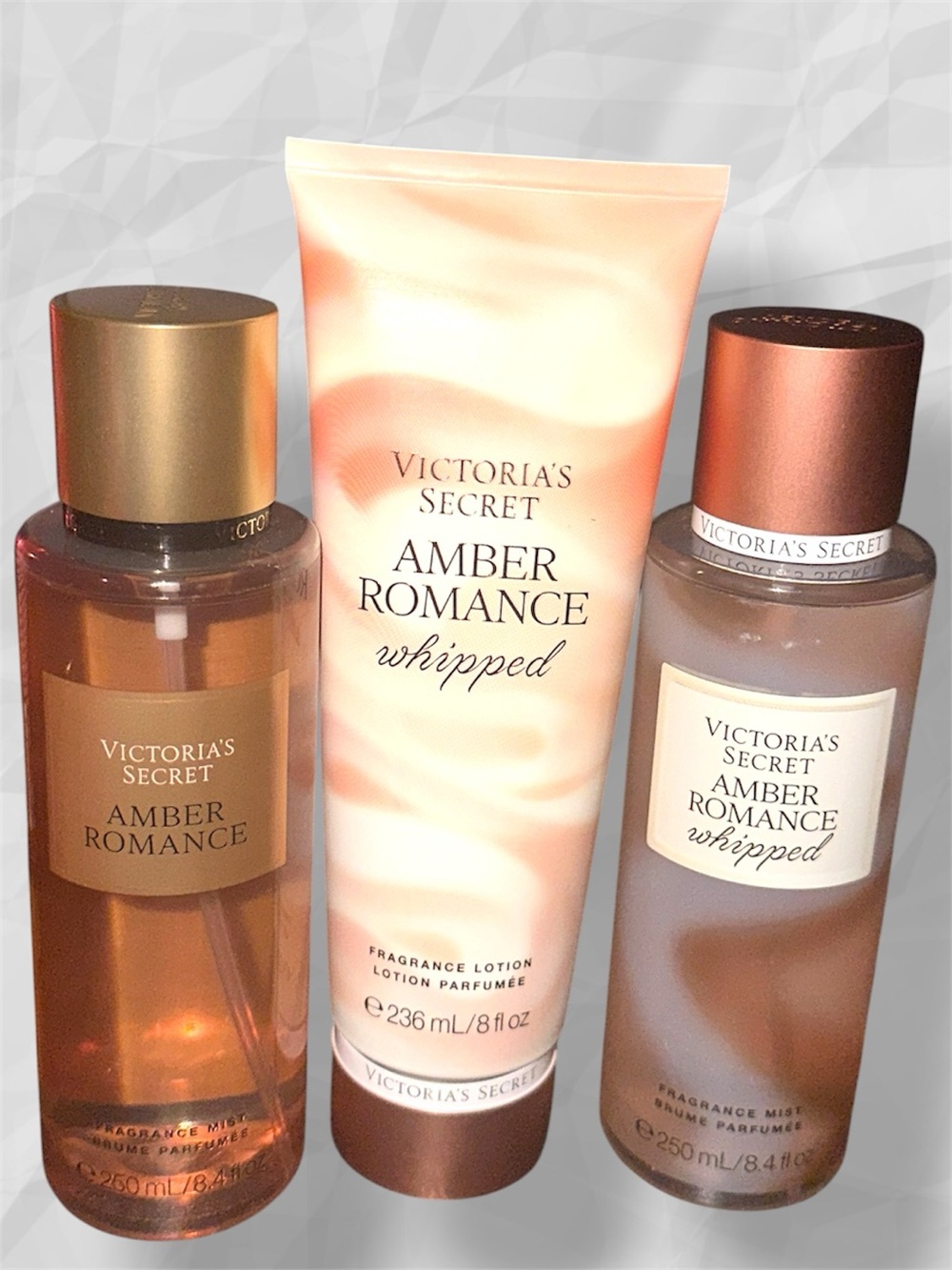 Victoria's Secret Amber Romance Whipped Lotion & 2 Mists. NWT.
